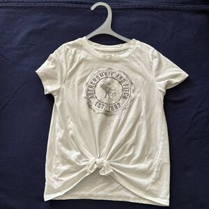 Abercrombie and Fitch Girls White top with Abercrombie Appliqué.